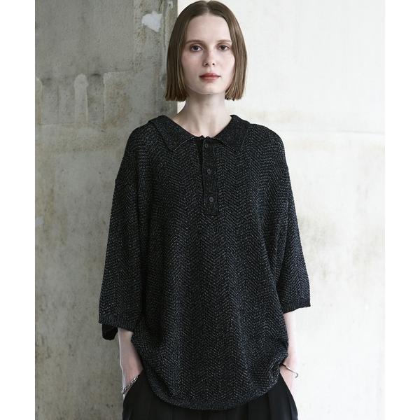 「remer」 半袖ニット MEDIUM ブラック メンズ
