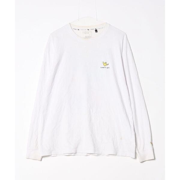「Mark Gonzales」 ワンポイント長袖Tシャツ L ホワイト メンズ