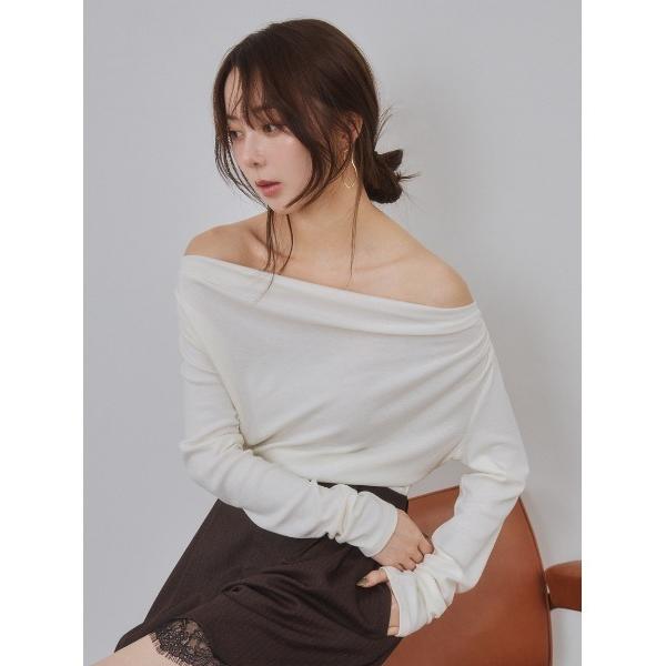 tシャツ ウールブレンドドレープカットソー レディース