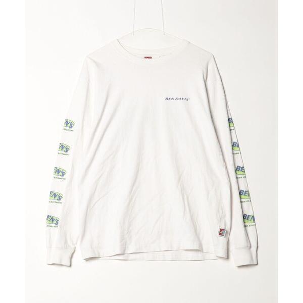 「BEN DAVIS」 長袖Tシャツ M ホワイト メンズ
