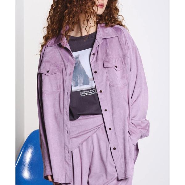 ブラウス シャツ FAUX SUEDE SHIRT レディース