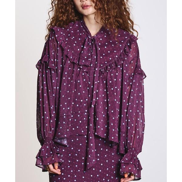 ブラウス シャツ PRINTED BOW TIE BLOUSE レディース
