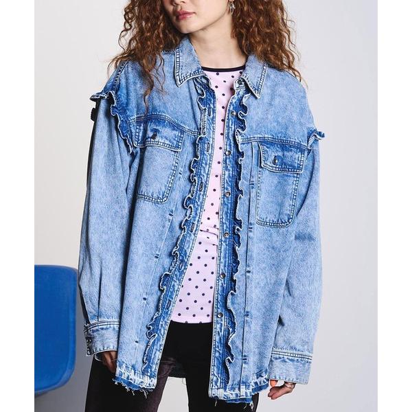 ブラウス シャツ FRILL DENIM SHIRT レディース