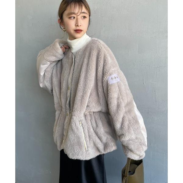 ブルゾン アウター ボア フリース 「TATRAS/タトラス」 ANNABELLA ノーカラーボアフリースブルゾン レディース