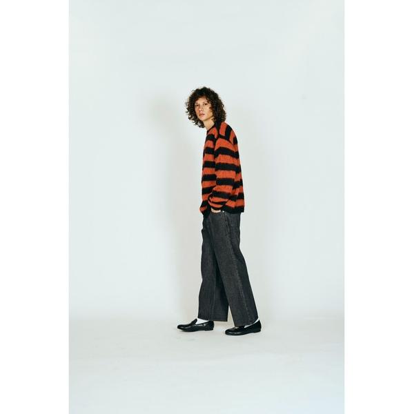 セーター ニット TOWNCRAFT / タウンクラフト MOHAIIR JAQUARD BORDER CREW モヘア ジャガード ボーダークルーネック メンズ レディース