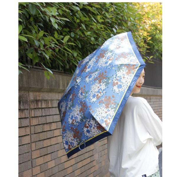 日傘 折りたたみ傘 折り畳み 晴雨兼用　スプリングフラワープリント折りたたみ傘　遮光率99．9％　ケース付き レディース