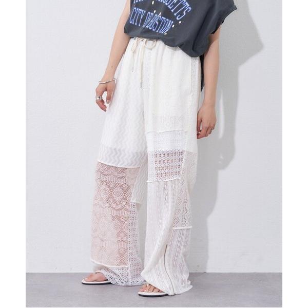 ワイドパンツ パンツ 「etsinta」レースパッチワークパンツ レディース