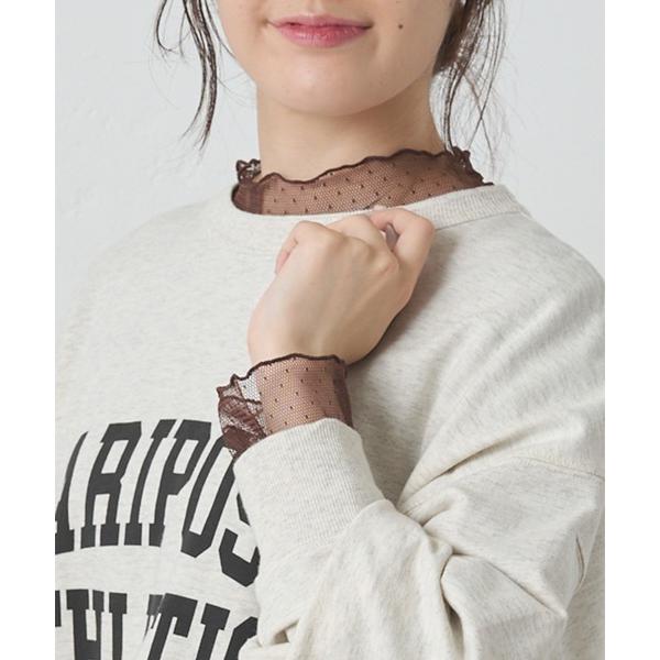 tシャツ ドットチュールドッキングカットソー レディース