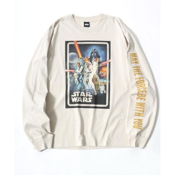 tシャツ 2026AW STARWARS/スターウォーズ  ヴィンテージ加工 ピグメント風 袖/フロント/バックプリント 長袖Tシャツ ロンT レディース メンズ