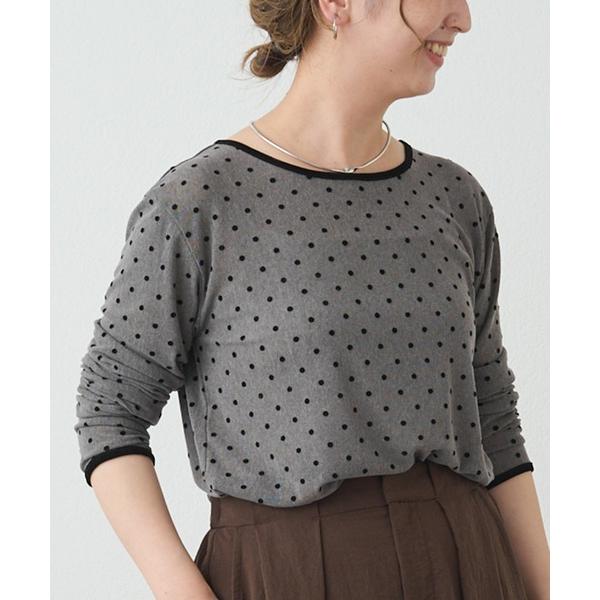 tシャツ フロッキードットカットソー レディース