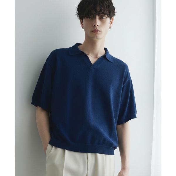 「CIYOT」 半袖ニット M ネイビー メンズ