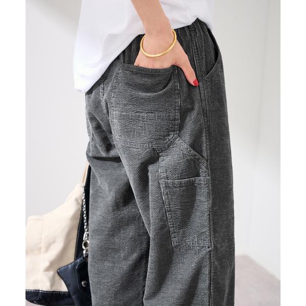 ワイドパンツ パンツ コーデュロイ TOPコーデュロイペインターパンツ レディース