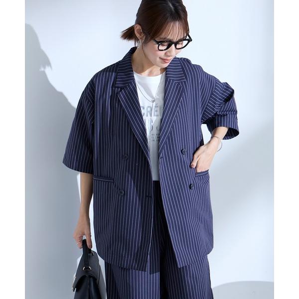 「Aunely」 ジャケット M ネイビー レディース