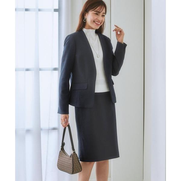 「7days Life Styling」 スカートスーツ 11号 ネイビー レディース