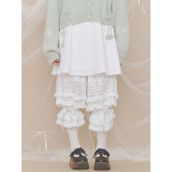 ワイドパンツ パンツ キャンディーフリルパンツ レディース