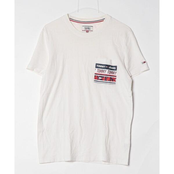 「TOMMY JEANS」 半袖Tシャツ M ホワイト メンズ