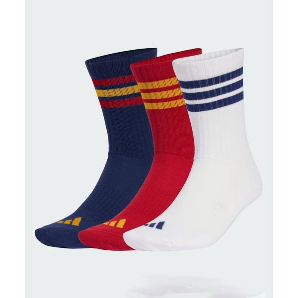 アディダス　adidas 靴下 スリーストライプス クッション スポーツウェア クルーソックス3足パック / アディダス adidas メンズ レディース
