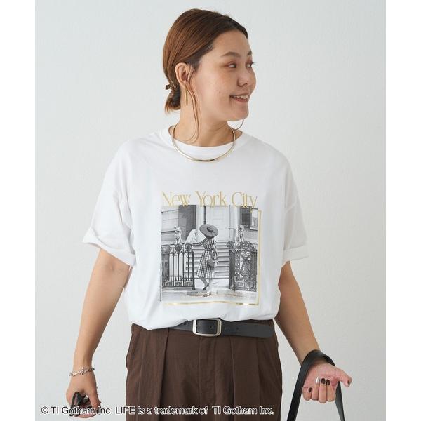 tシャツ 半袖 「＠remi_usus企画」「GOOD ROCK SPEED」別注 LIFE フォトプリントロゴT OFF WHITE レディース