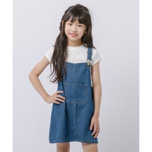 ワンピース デニムサロペットスカート キッズ 子供服 女の子