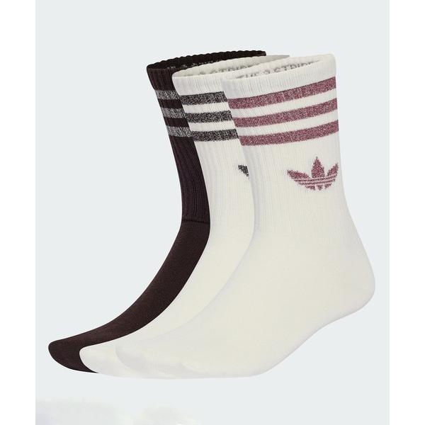 アディダス　adidas 靴下 スリーストライプス グリッター クルーソックス3足組 / アディダスオリジナルス adidas Originals メンズ レディース