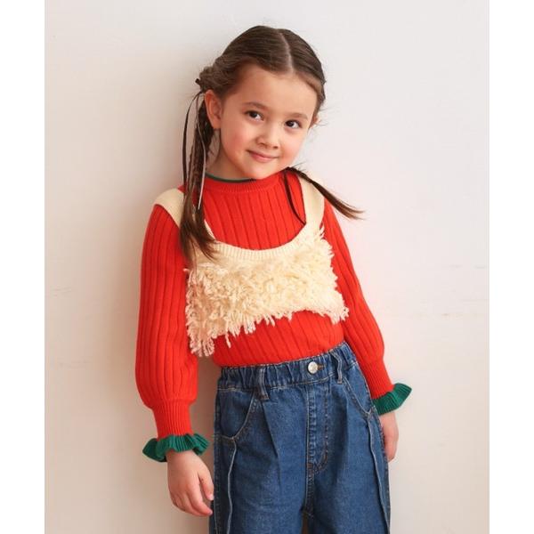 ニット セーター ソデグチフリルニット キッズ 子供服 女の子