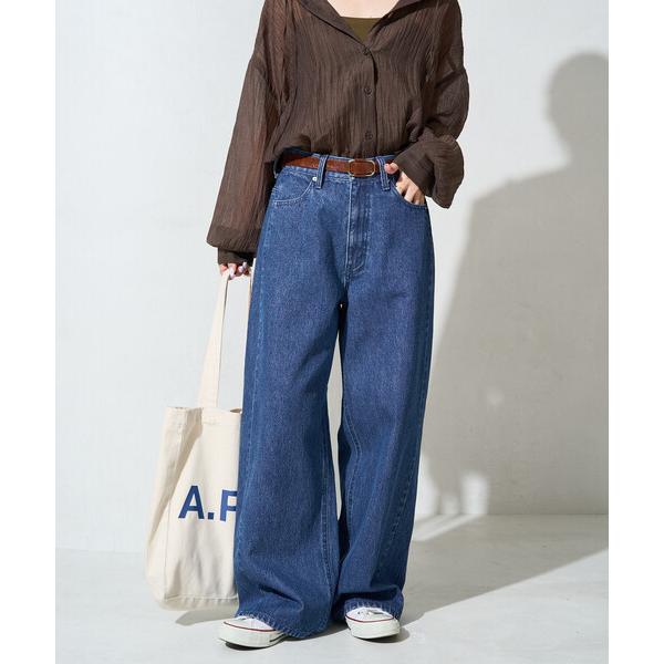 ワイドパンツ ジーンズ デニム デニムパンツ 限定展開　ストレート ライン デニム レディース