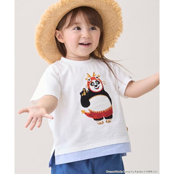 tシャツ 「WEB別注」「カンフーパンダ」刺しゅう半袖Tシャツ キッズ 子供服 男の子 女の子