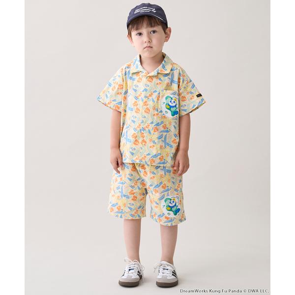 ブラウス シャツ 「WEB別注」「カンフーパンダ」半袖シャツセットアップ キッズ 子供服 男の子 女の子