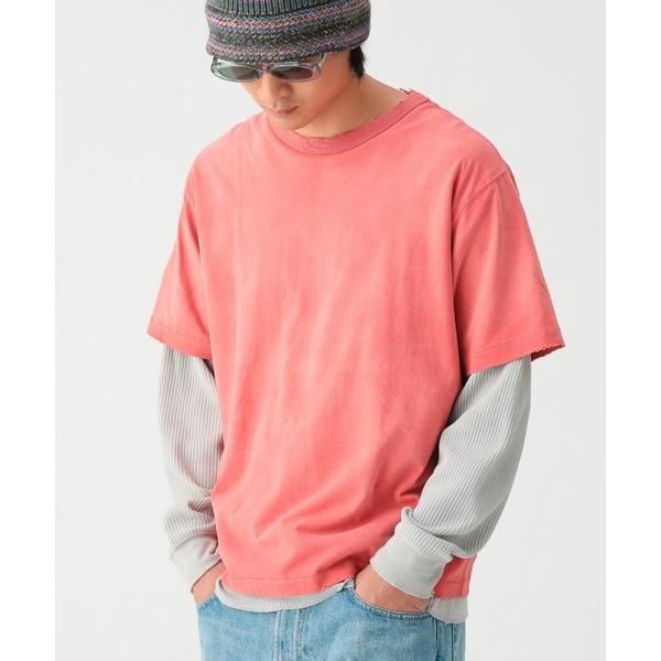 tシャツ レイヤード フェード ロングスリーブ Tシャツ メンズ レディース