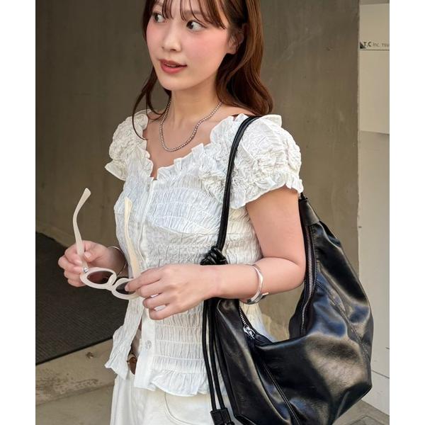 ブラウス シャツ 26AWシャーリングフレンチブラウス レディース