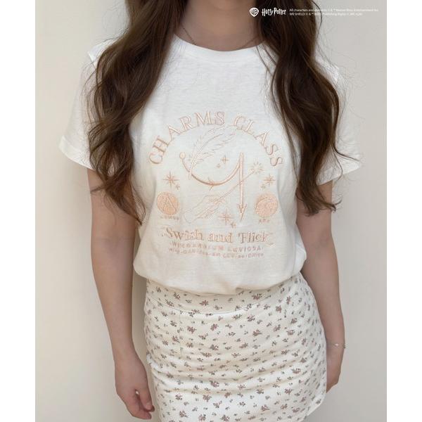 tシャツ 半袖 「Harry Potter」呪文学 刺繍 Tシャツ レディース