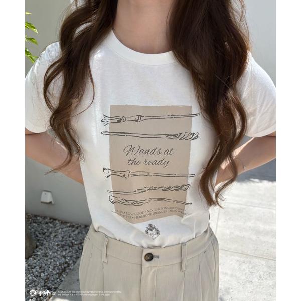 tシャツ 半袖 「Harry Potter」魔法の杖 プリント Tシャツ レディース