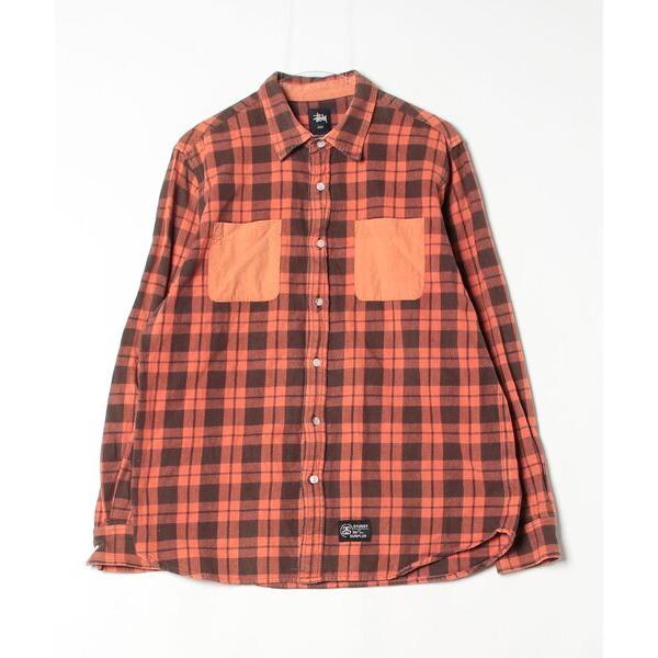 「STUSSY」 長袖シャツ L オレンジ メンズ