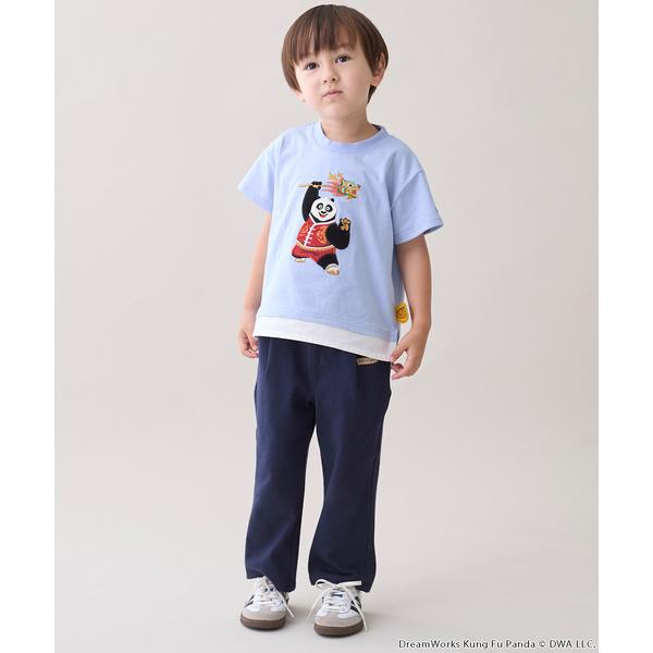 ワイドパンツ パンツ 「WEB別注」「カンフーパンダ」ワッペンシェフパンツ キッズ 子供服 男の子 女の子