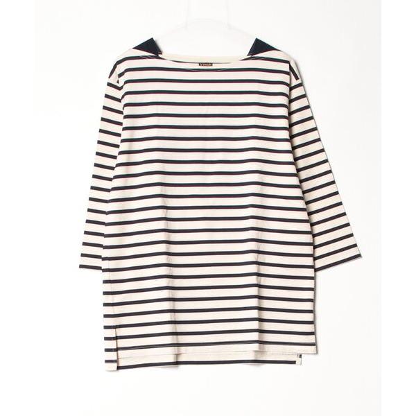 「A VONTADE」 ボーダー柄長袖Tシャツ S ベージュ メンズ