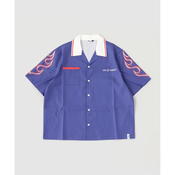 シャツ 半袖 ART OF FOOTBALL / Samurai Blue Button Down Shirt メンズ