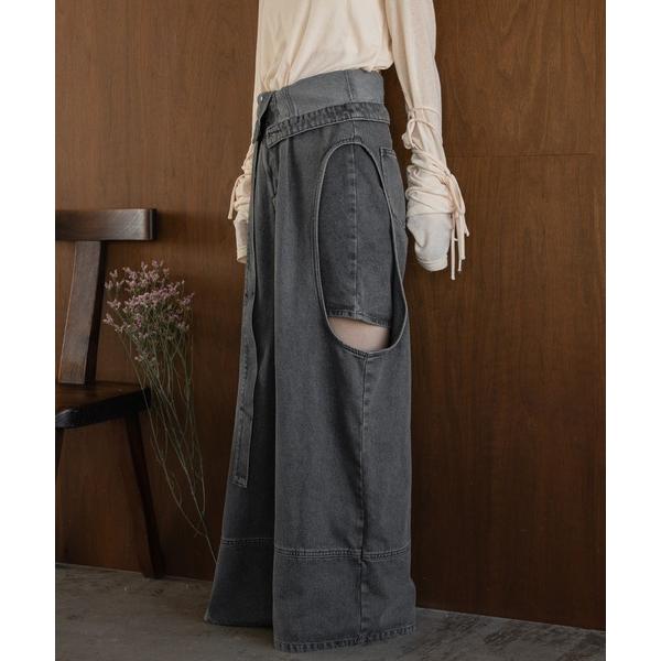 「mideal」 デニムパンツ X-SMALL グレー レディース
