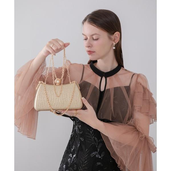 結婚式 ハンドバッグ 「LEJA」グリッターパールビジューチェーン2WAYバッグ結婚式 パーティー 成人式 二次会 同窓会 お呼ばれ オケージョン 20代 30代