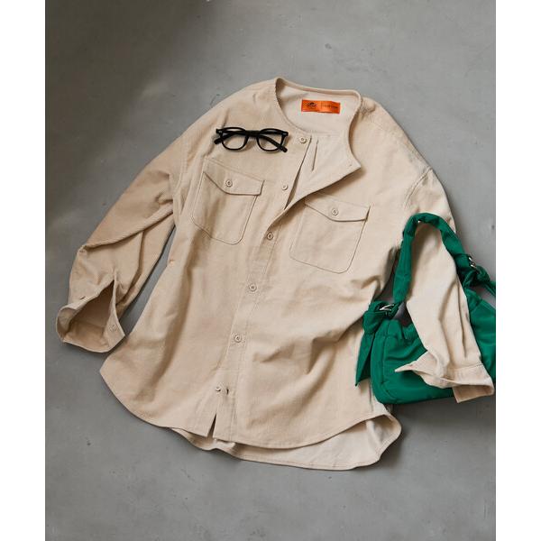 ブラウス シャツ RED KAP × FREAK'S STORE/レッドキャップ 別注 コーデュロイ CPOノーカラーシャツ レディース