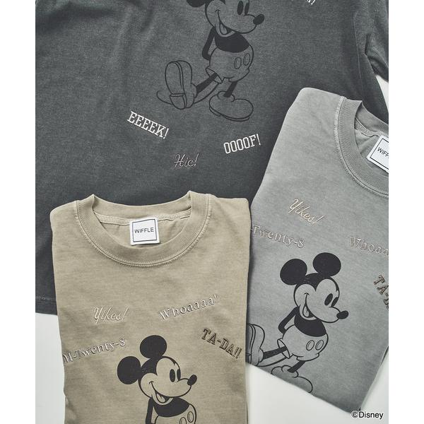 tシャツ 半袖 WIFFLE 別注「Mickey Mouse」embroidery T レディース