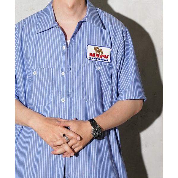 シャツ 半袖 MACK TRUCKS × RED KAP / マック トラックス×レッドキャップ S/S STRIPE WORK SHIRT 半袖ワークシャツ ストライプシャツ メンズ レディース