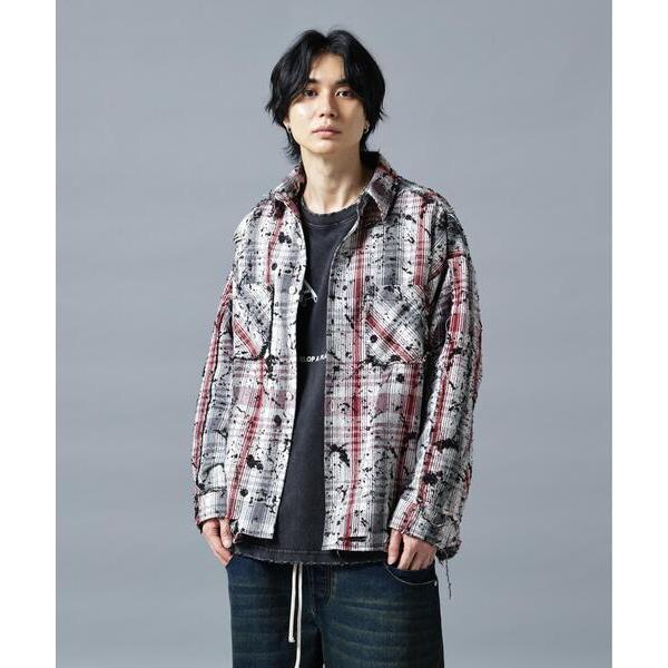 シャツ DankeSchon/ダンケシェーン/FLANNEL DAMAGE SHIRTS GRIME メンズ レディース