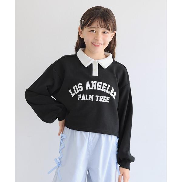 トレーナー キッズ　ポロカラースウェットトップス キッズ 子供服 女の子