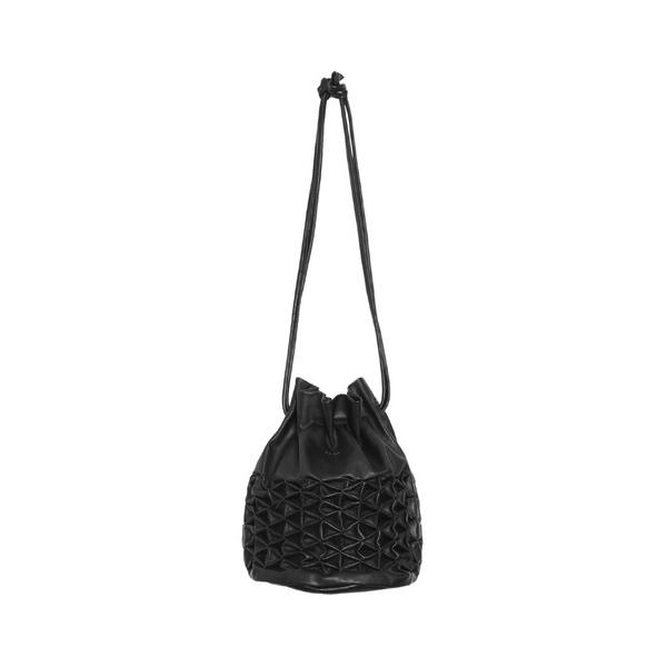 ハンドバッグ 「YArKA/ヤーカ」real leather smocking details drawstring octagon bag 「smdd1」 / スモッキング巾着8角形型底バッグ