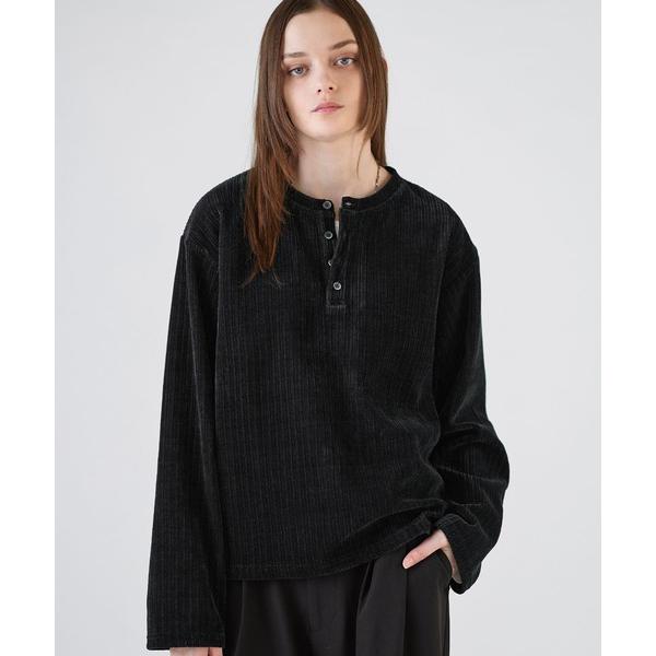 ヘンリーネック tシャツ カットコーデュロイヘンリーネック長袖カットソー メンズ レディース