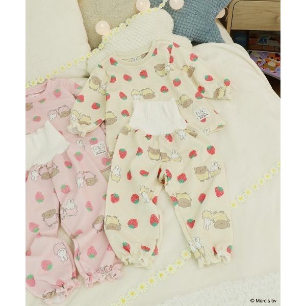 パジャマ 「Miffy」 ミッフィー キッズ ベビー 長袖 腹巻付き パジャマ ルームウェア 裏綿ダイヤキルト キッズ 子供 女の子