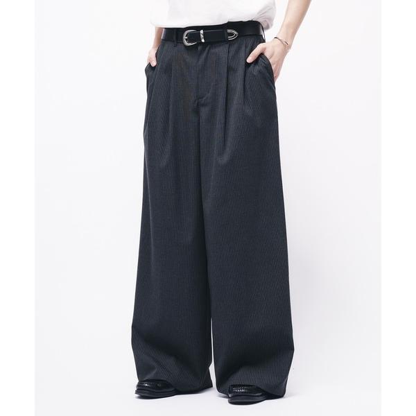 「Adoon plain」 スラックス LARGE チャコールグレー メンズ
