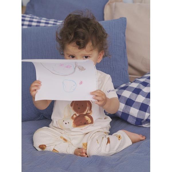 ベビー 「BABY」アニマルブレッド柄ロングパンツ
