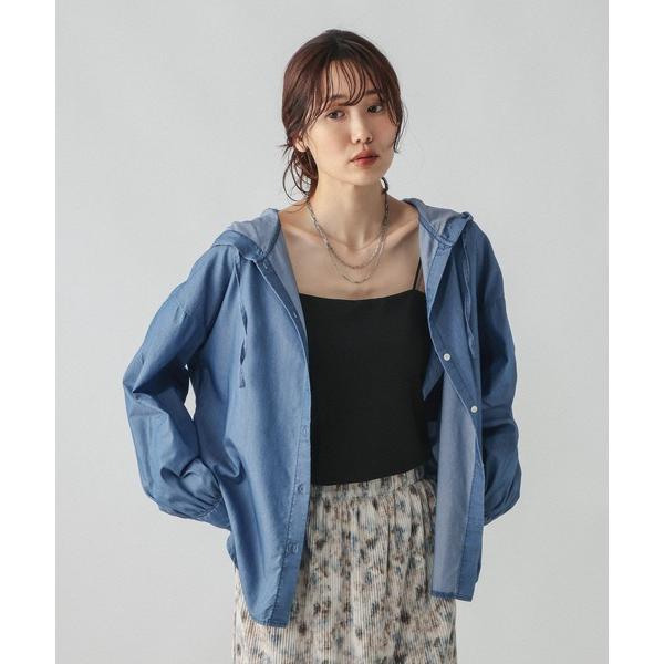 ブラウス シャツ UVカットデニムフードシャツ/1051176 レディース