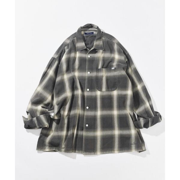 シャツ NAUTICA/ノーティカ ブリーチ オンブレ L/S オープンカラーチェックシャツ メンズ